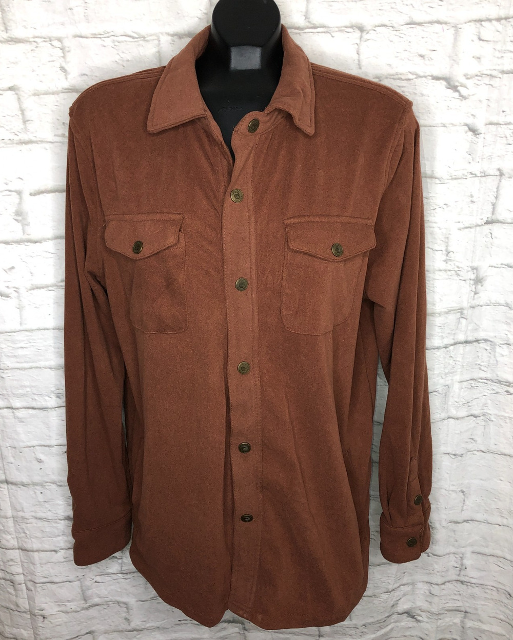 Laguna Over Shirt Jacket Mens L Snap Front Shacket Soft Fleece Outerwear Preppy